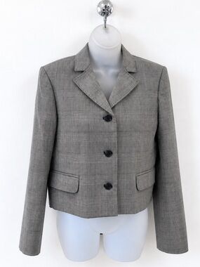 Cropped Lady Blazer in plaid